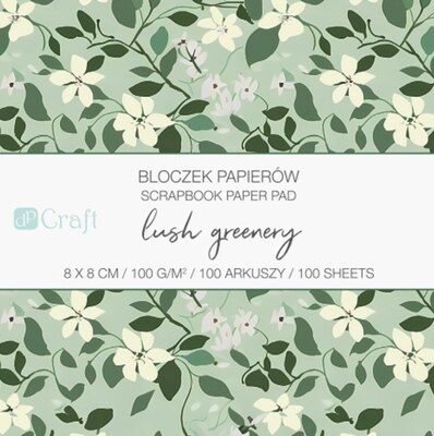 Sada scrapbookových papírů DP Craft 8x8 cm - zelené květiny - 100 listů