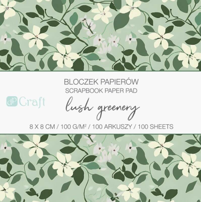 Sada scrapbookových papírů DP Craft 8x8 cm - zelené květiny - 100 listů