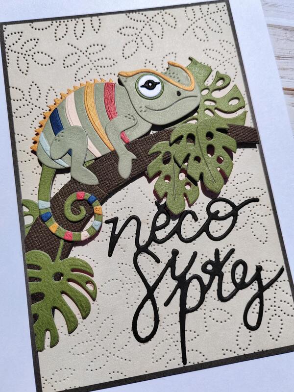 Přání ruční výroba - Chameleon - 1 ks