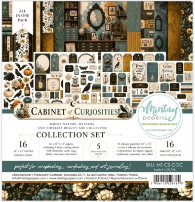 Kreativní sada 12x12 MINTAY PAPERS - Kabinet kuriozit - 37 listů