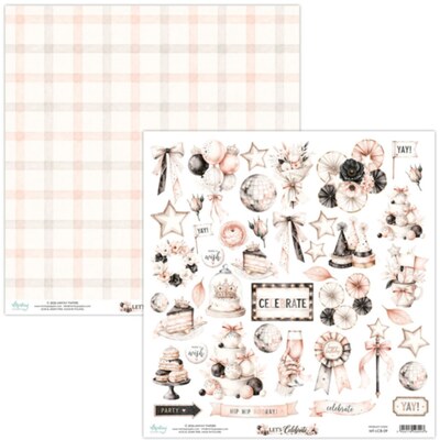Potištěný papír k vystřihování 12x12 MINTAY PAPERS - Oslavujeme - 1 list