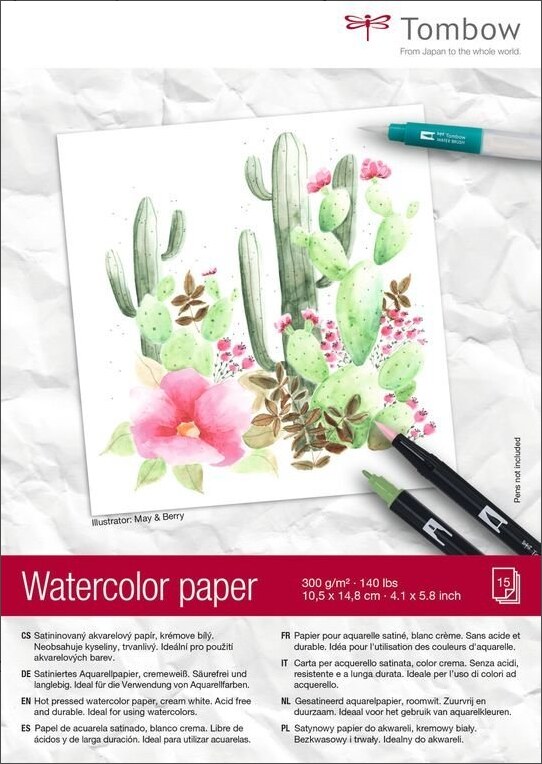 Akvarelový blok Tombow A4, 300 g - 15 listů