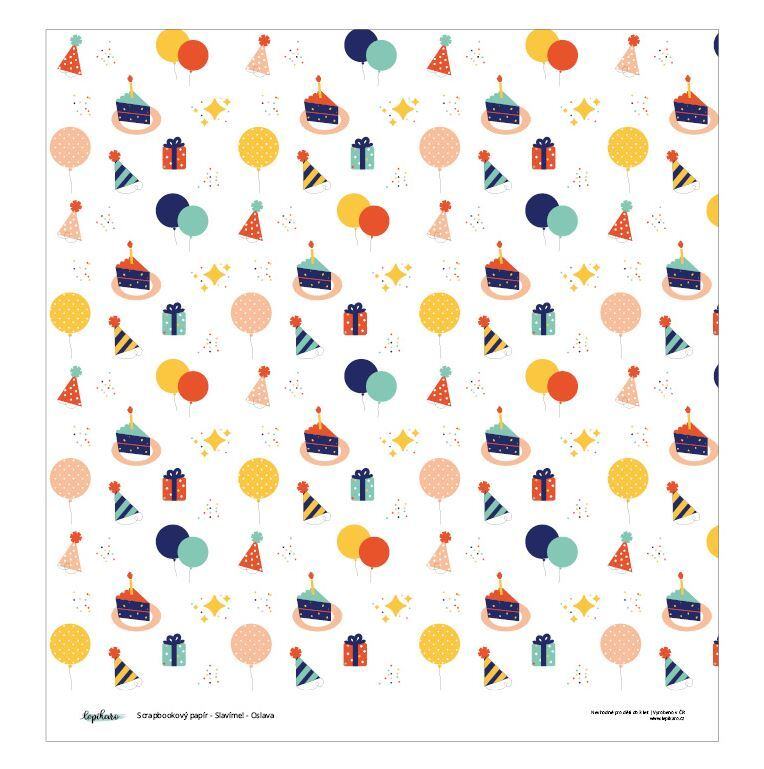 Designový scrapbookový papír LEPIKARO (30,5 cm / 190 g) šedé pruhy - 1 ks