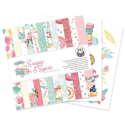 Sada scrapbookových oboustranně potištěných papírů P13 6x6" Sugar & Spice - sada 24 listů