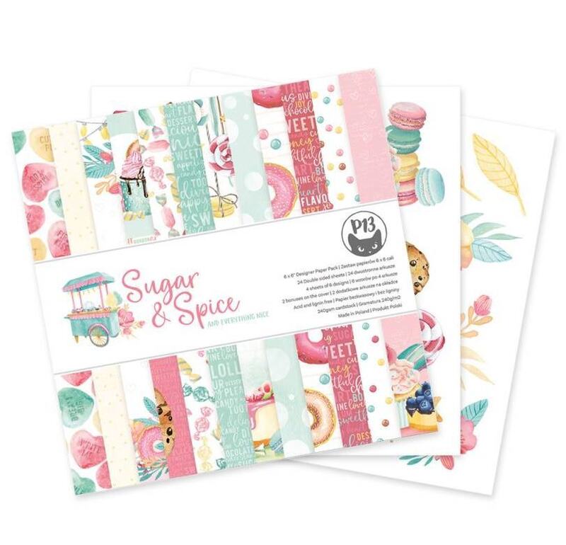 Sada scrapbookových oboustranně potištěných papírů P13 6x6" Sugar & Spice - sada 24 listů