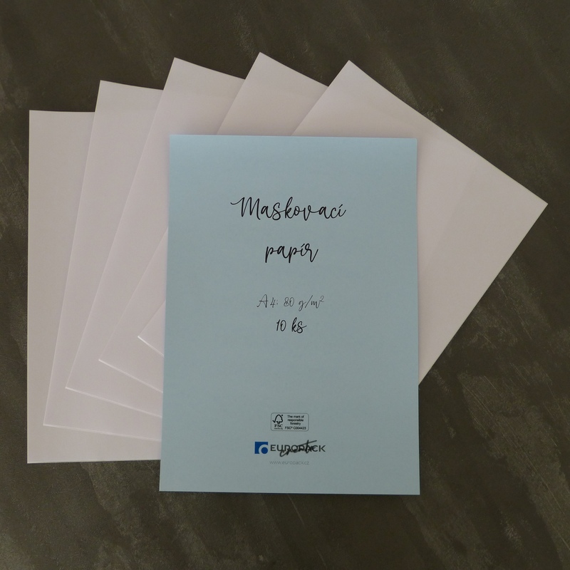 Maskovací papír - A4 - bílý - sada 10 ks