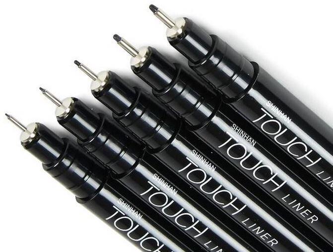 Popisovače TOUCH, sada 5 ks, černá - kompletní sada