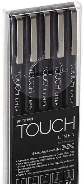 Popisovače TOUCH, sada 5 ks, černá - kompletní sada