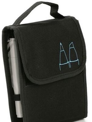 Pouzdro na 12 ks fixů/popisovačů - černá - 16,5 x 21 cm