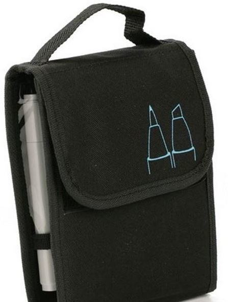 Pouzdro na 12 ks fixů/popisovačů - černá - 16,5 x 21 cm