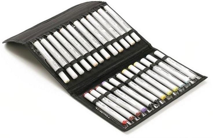 Pouzdro na 24 ks fixů/popisovačů - černá - 32 x 21 cm