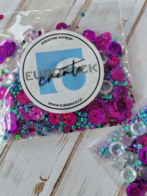 Flitry a glitry, sada fialovo tyrkysová - balení 10 g