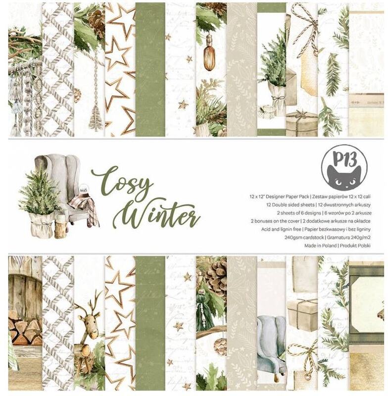 Sada scrapbookových oboustranně potištěných papírů P13 12x12" Cosy Winter - sada 12 listů