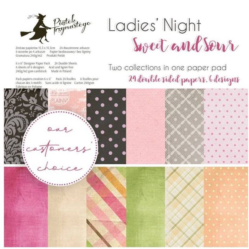 Sada scrapbookových oboustranně potištěných papírů P13 6x6" Ladie´s Night