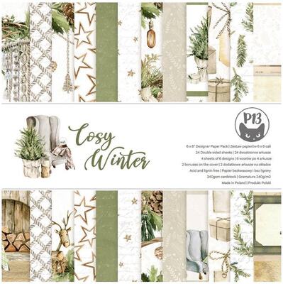 Sada scrapbookových oboustranně potištěných papírů P13 6x6" Cosy Winter - sada 24 listů