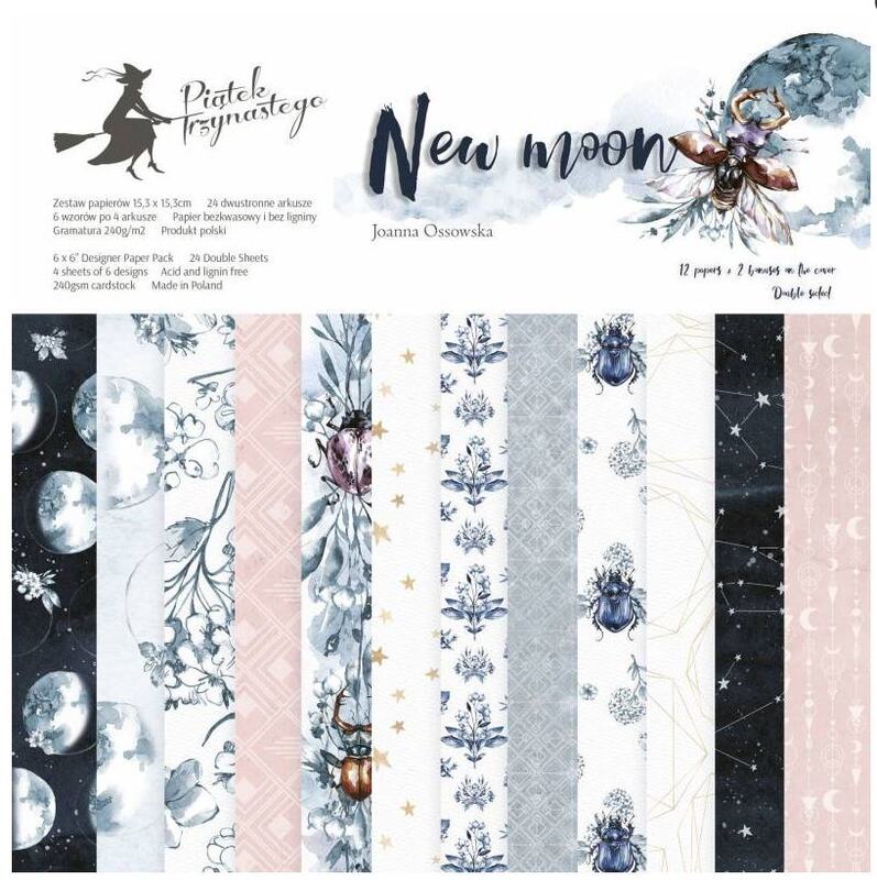 Sada scrapbookových oboustranně potištěných papírů P13 6x6" New Moon - sada 24 listů