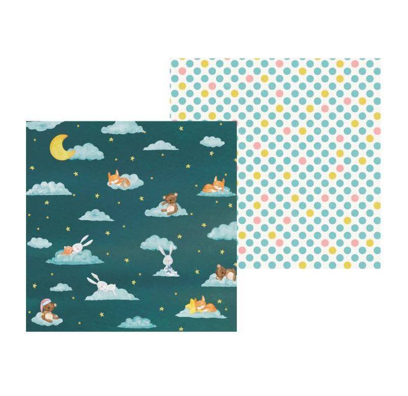 Sada scrapbookových oboustranně potištěných papírů P13 12x12" Good Night - sada 12 listů