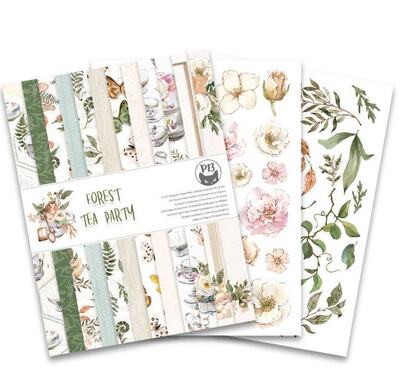 Sada scrapbookových oboustranně potištěných papírů P13 6x8" Forest tea party - sada 24 listů