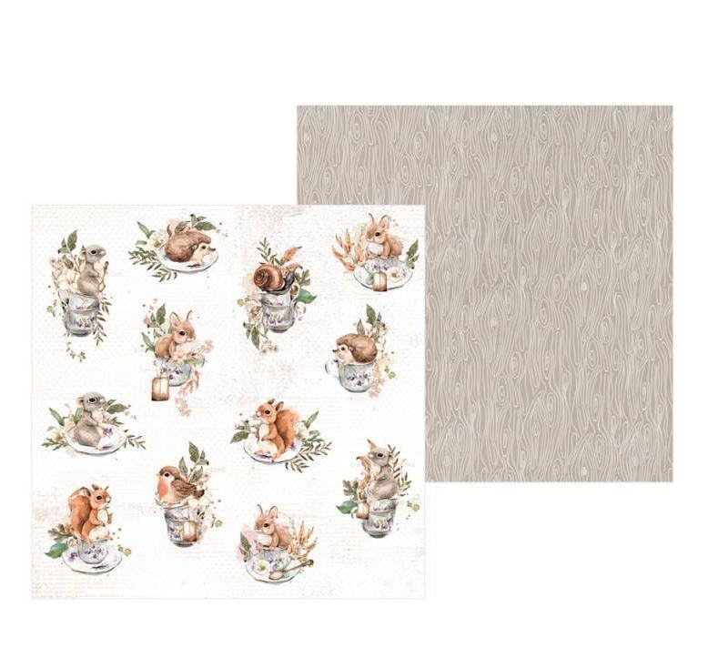 Sada scrapbookových oboustranně potištěných papírů P13 6x6" Forest tea party - sada 24 listů