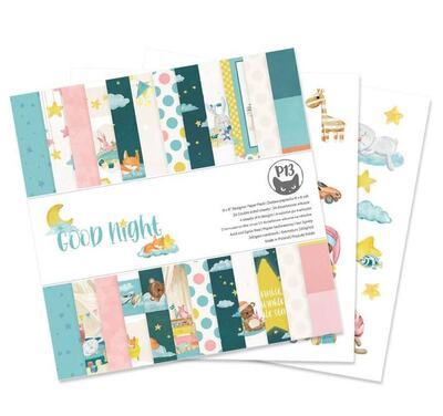 Sada scrapbookových oboustranně potištěných papírů P13 6x6" Good Night - sada 24 listů