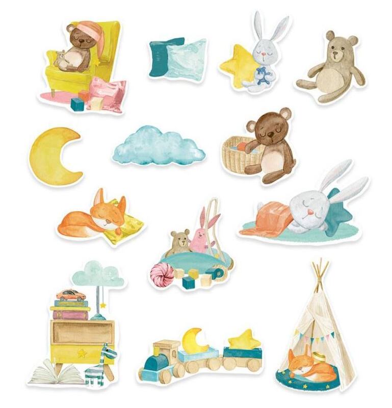 Papírové výseky P13 - Good Night - sada 12 ks