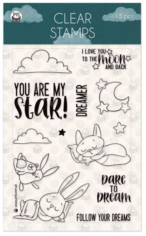 Silikonová razítka P13 - Good Night - sada 13 ks