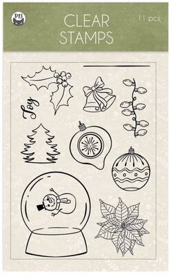 Silikonová razítka P13 - Cosy Winter - sada 11 ks