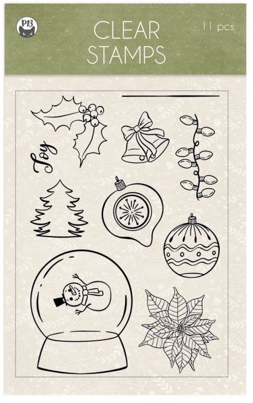 Silikonová razítka P13 - Cosy Winter - sada 11 ks