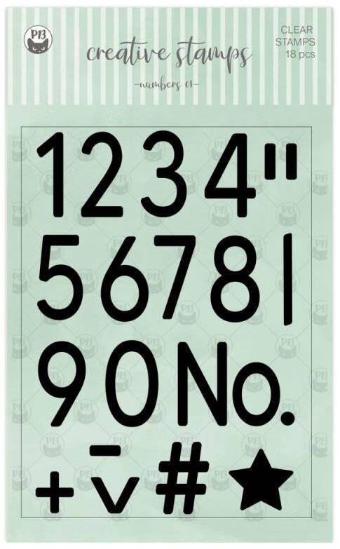 Silikonová razítka P13 - čísla - sada 18 ks