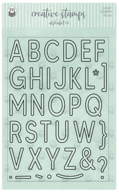 Silikonová razítka P13 - abeceda obrys - sada 35 ks