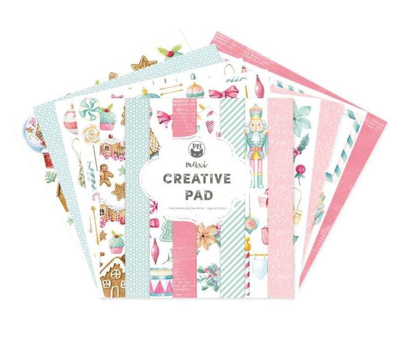 Sada scrapbookových oboustranně potištěných papírů P13 12x12" CW Sugar & Spice - sada 12 listů