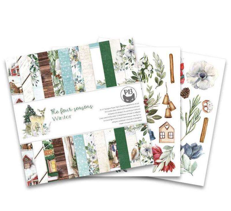 Sada scrapbookových oboustranně potištěných papírů P13 6x6" Winter - sada 24 listů