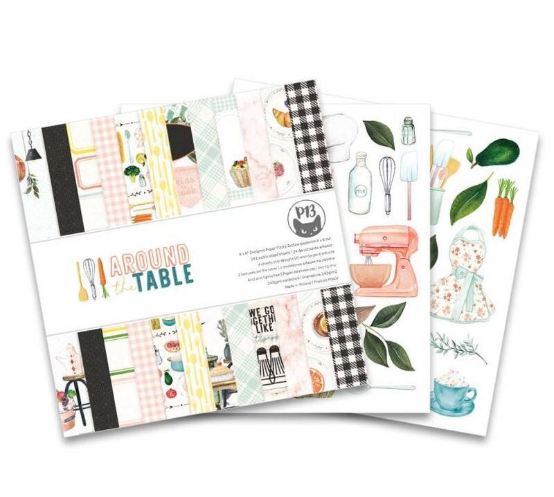 Sada scrapbookových oboustranně potištěných papírů P13 6x6" Around the table