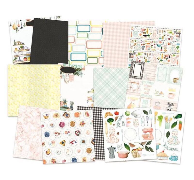 Sada scrapbookových oboustranně potištěných papírů P13 6x6" Around the table