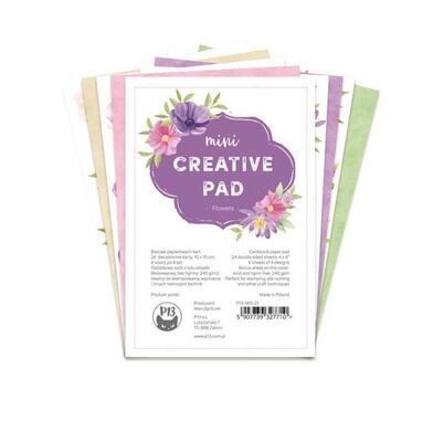 Mini kreativní sada P13 6x4" - květiny - sada 24 listů