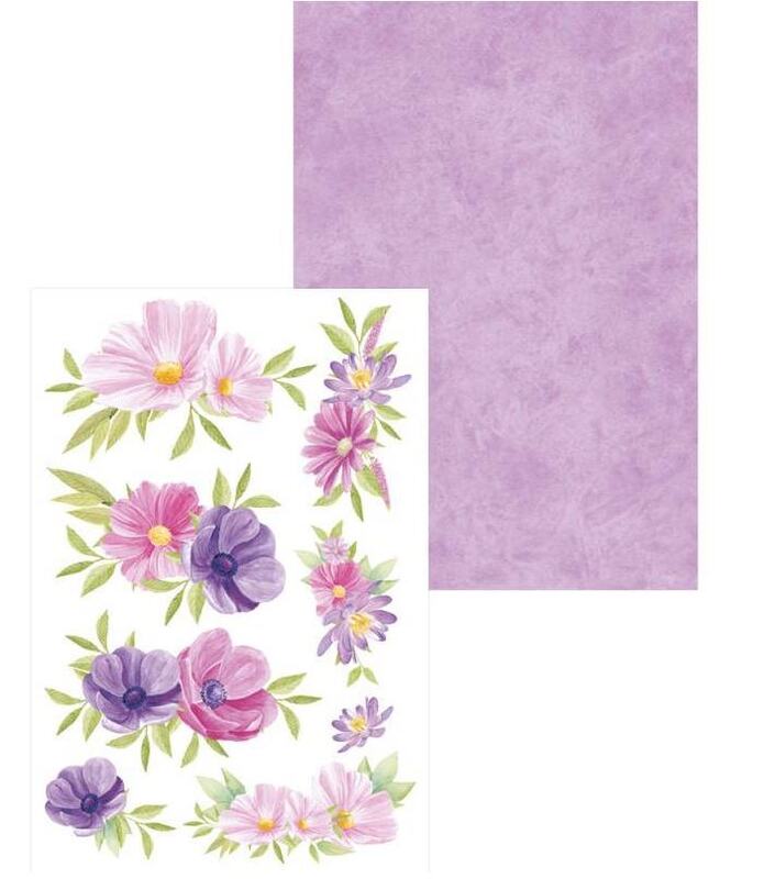 Mini kreativní sada P13 6x4" - květiny - sada 24 listů