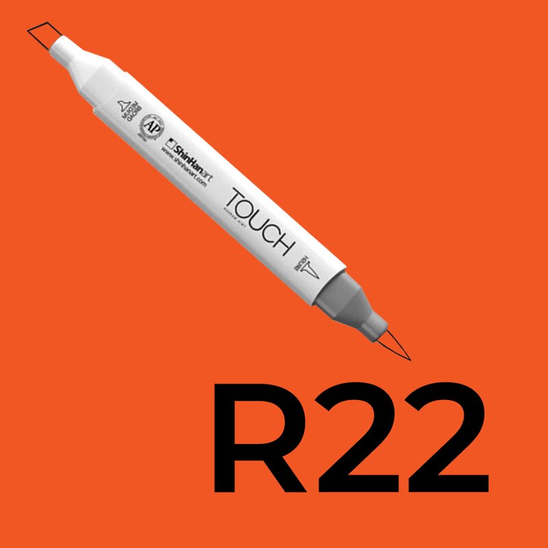 Alkoholový fix TOUCH Twin Brush Marker - červená