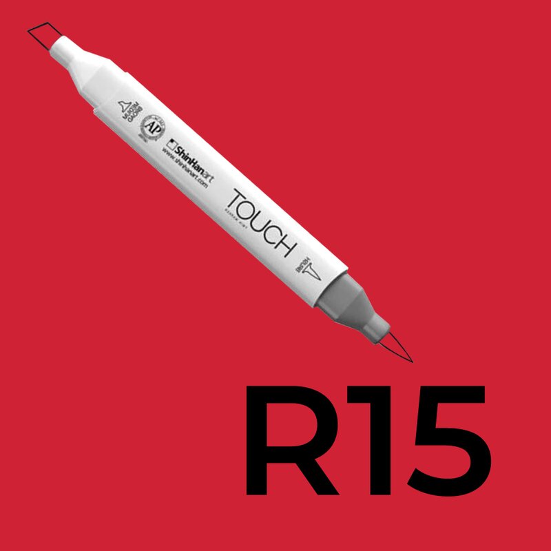 Alkoholový fix TOUCH Twin Brush Marker - červená