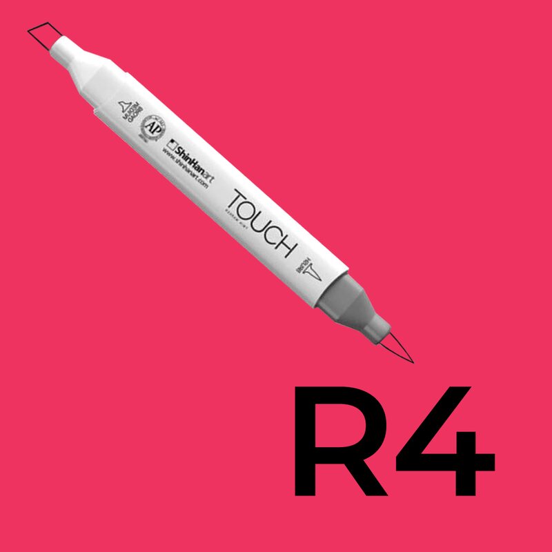 Alkoholový fix TOUCH Twin Brush Marker - červená