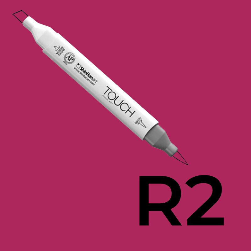 Alkoholový fix TOUCH Twin Brush Marker - červená