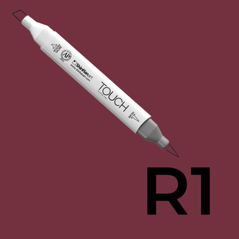 Alkoholový fix TOUCH Twin Brush Marker - červená