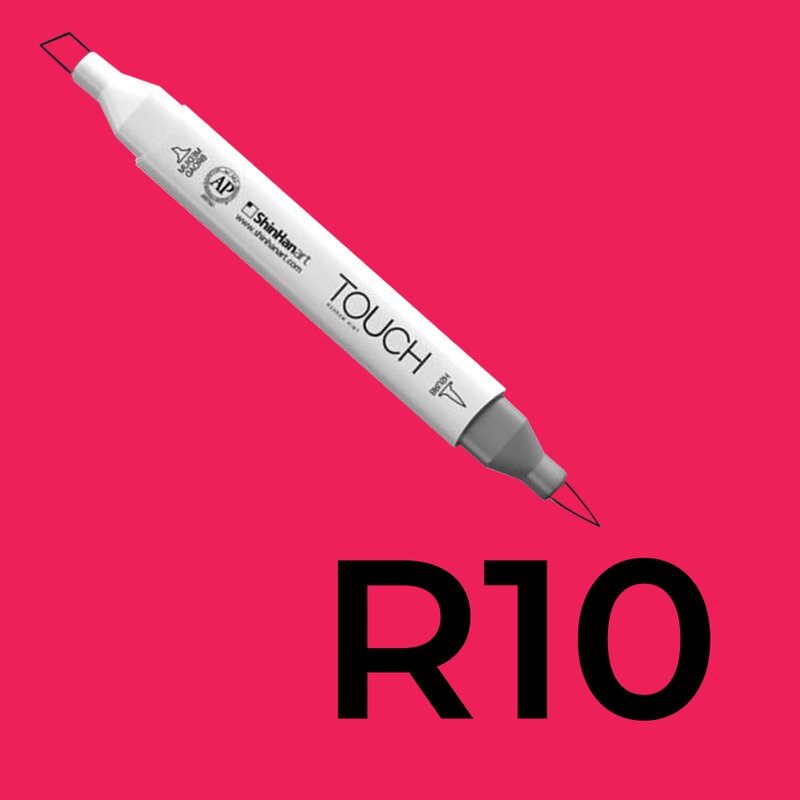 Alkoholový fix TOUCH Twin Brush Marker - červená