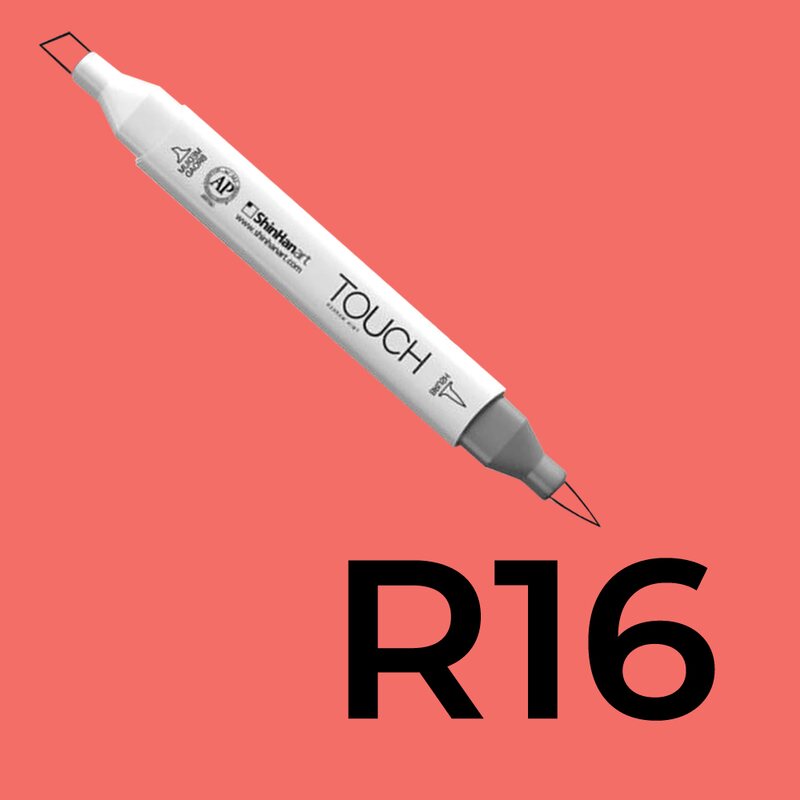 Alkoholový fix TOUCH Twin Brush Marker - červená