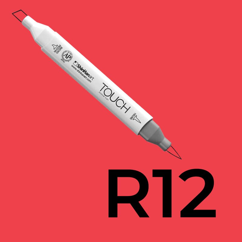 Alkoholový fix TOUCH Twin Brush Marker - červená