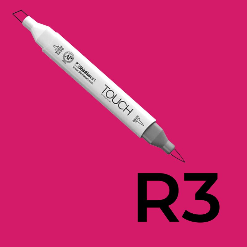 Alkoholový fix TOUCH Twin Brush Marker - červená