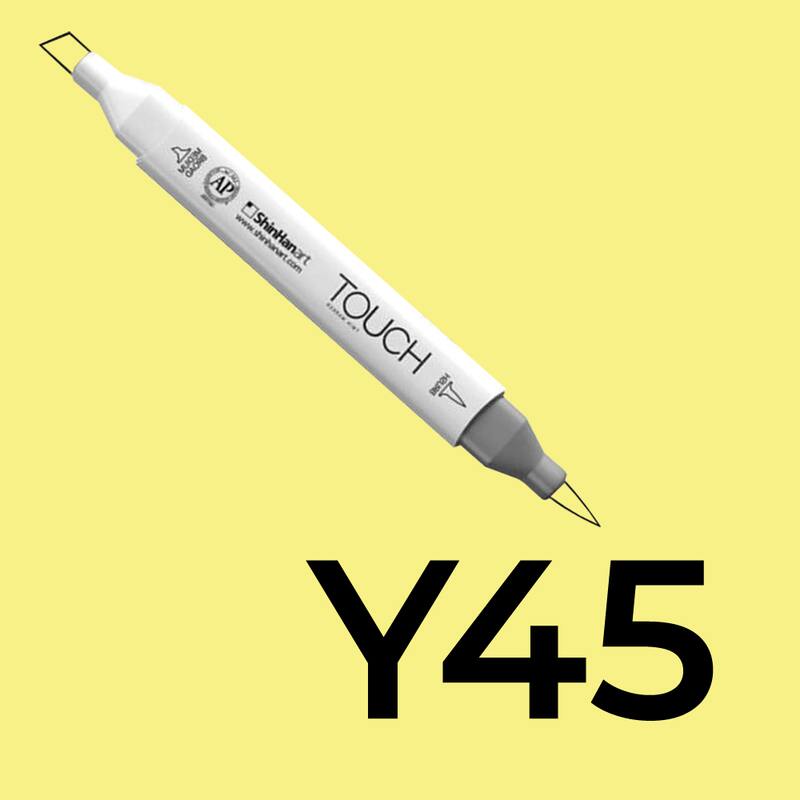 Alkoholový fix TOUCH Twin Brush Marker - žlutá