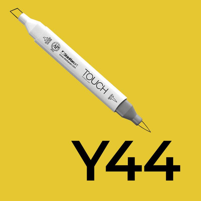 Alkoholový fix TOUCH Twin Brush Marker - žlutá