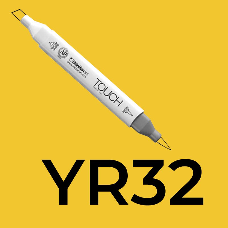 Alkoholový fix TOUCH Twin Brush Marker - žlutá