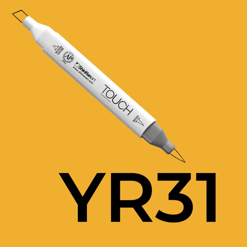 Alkoholový fix TOUCH Twin Brush Marker - žlutá