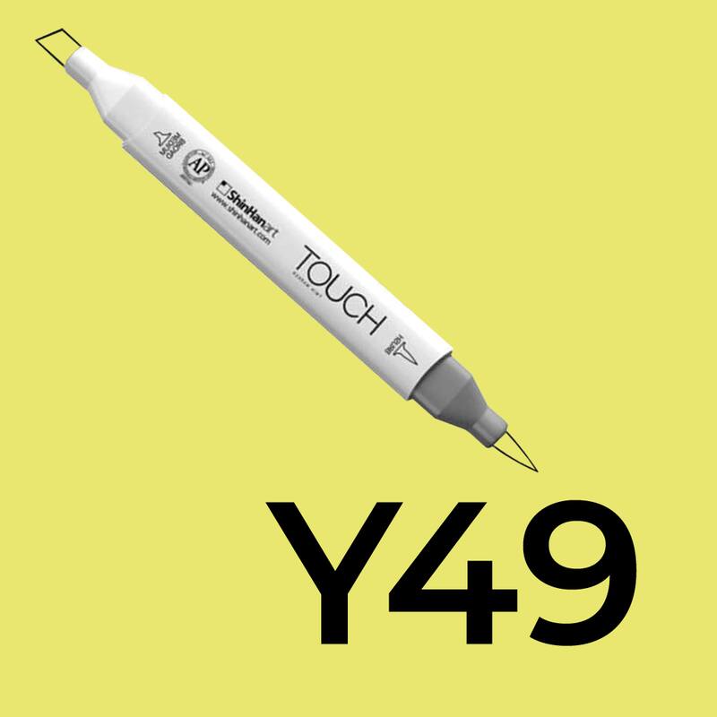 Alkoholový fix TOUCH Twin Brush Marker - žlutá